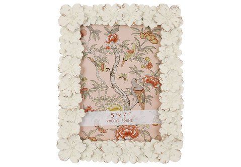 450-291 Photo frame 12.5x17.5cm Flowers, frame size 18*2*22.5cm, color - antique white