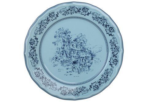 K314  Тарілка порцелянова D22*2.5см Heritage Toile Collection, колір - французька бірюза K314 фото