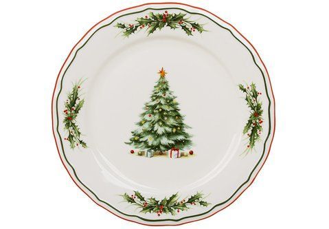 K359  Тарілка порцелянова D27*2.5см з контрастним краєм. Серія Evergreen Christmas K359 фото