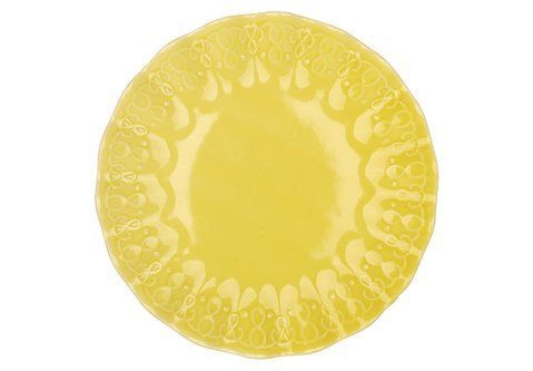 888-037 Porcelain plate Wave D20*2.3cm, color - yellow