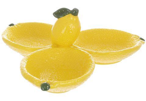 928-073  Менажниця керамічна Lemon, 24*9см, колір-жовтий 928-073 фото