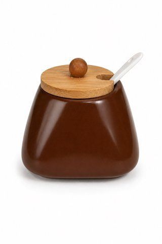 102-218 Ceramic container with spoon (250ml)