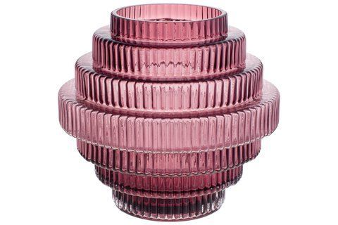 420-133 Glass vase Modern 23cm, color - dark pink