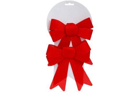 787-453 Set (2 pcs) of decorative bows 17cm, color - red velvet