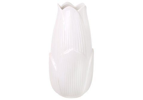 739-138 Ceramic vase Leaf, 25cm, color - white