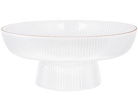992-048 Fruit bowl made of clear glass on a Scandi leg with a gold rim D20*8.5cm