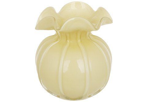 992-513 Glass vase 13*15.5cm yellow