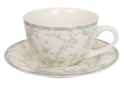 K207 Porcelain cup and saucer 250ml Floral Green