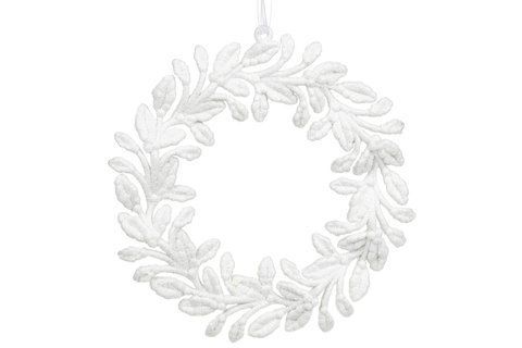 788-272 Christmas tree decoration Wreath 14cm, color - white