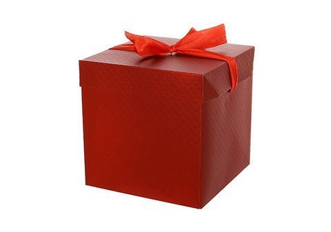 PK4-314-1 Gift box with bow 15*15*15cm matte cardboard