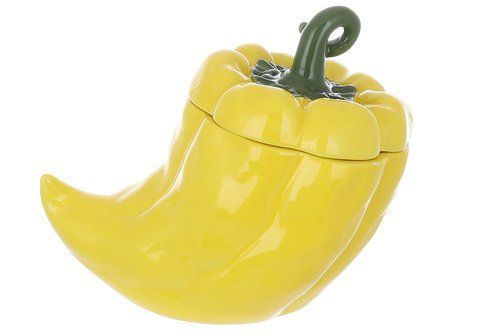928-094 Ceramic jar "Pepper" 600ml, color - yellow