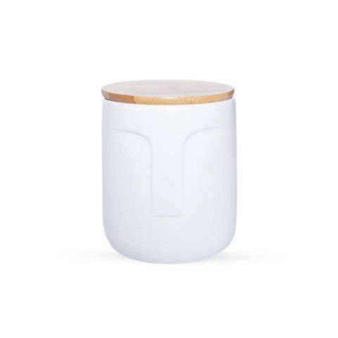 112546 Jar for loose products with bamboo lid FACE white 10.5X10.4X12.5