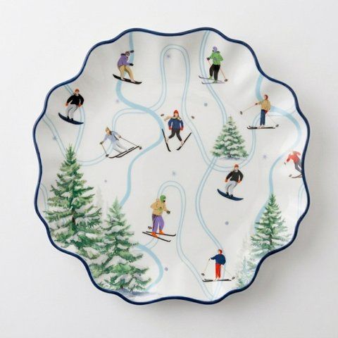 6045-004 Plate "Ski", 25 cm