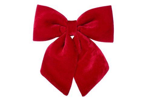 821-272 Decorative velvet bow 16cm, color - red