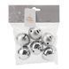 6040-016 Set of Christmas tree toys "Silver bells" (6 pcs), 4 cm