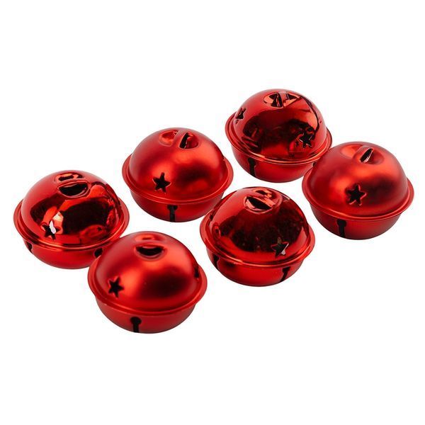 6040-018 Set of Christmas tree toys "Red Bells" (6 pcs), 4 cm