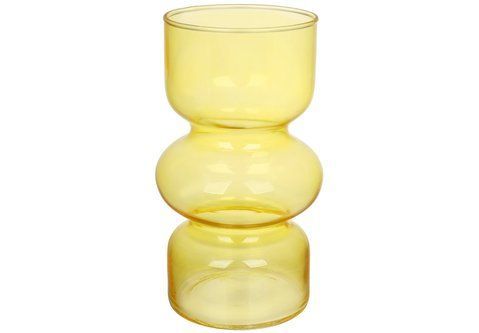 527-814 Glass vase Retro D10*18cm, color - yellow
