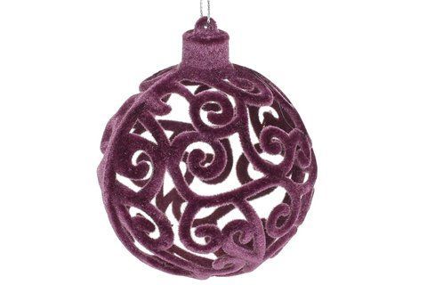113-520 Openwork ball, 7cm dark purple