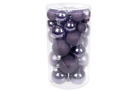 147-898 Set of Christmas tree balls, color - blackberry, 40pcs