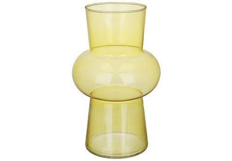 527-823 Glass vase Retro D12*20cm, color - yellow