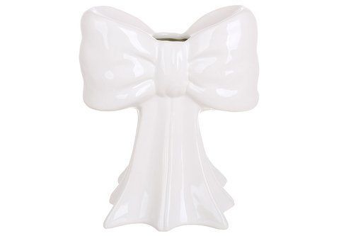 733-795 Ceramic vase Bow 16.4*10.6*19.7cm, color - white