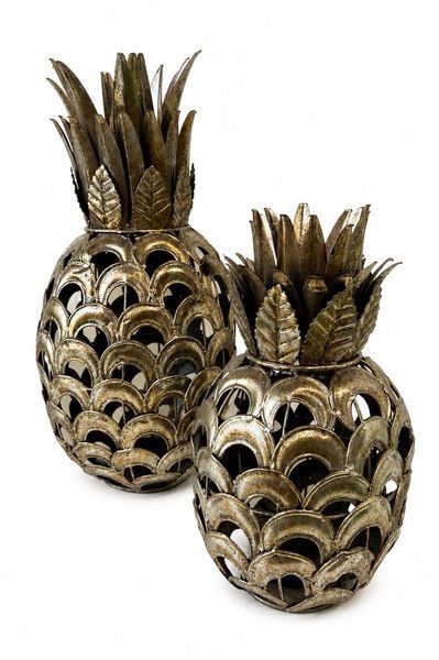 75855 Metal candle holder Pineapple (H28cm)