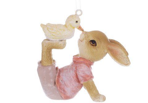 K07-489 Pendant figurine Rabbit with duckling, 7cm