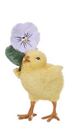 838-542-1 Decorative figurine Chicken with violet, 10.6cm