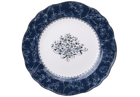 498-347  Porcelain plate 26*26*2cm Vintage Blue