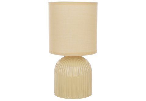 242-221 Table lamp 26cm with porcelain base and fabric lampshade, cream-beige color