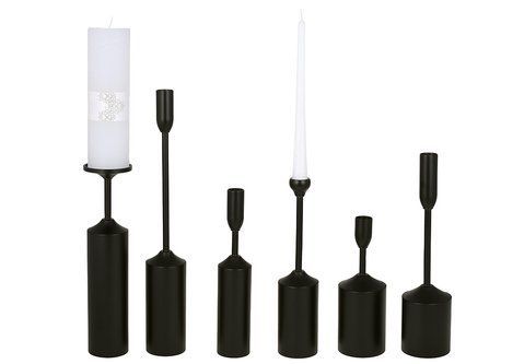 448-009 Set of candlesticks 6pcs, color - black, size: 39.5, 28.5, 28, 26, 25, 20cm