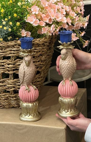 419-329 Decorative candlestick Parrot (candle d=23mm), 9*8.7*28cm