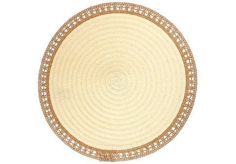 445-205 Serving napkin (placemat) D38cm Boho Lace, color - natural beige