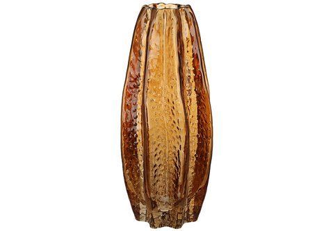 591-417 Glass vase in the shape of Carambola D13*30cm, color - amber