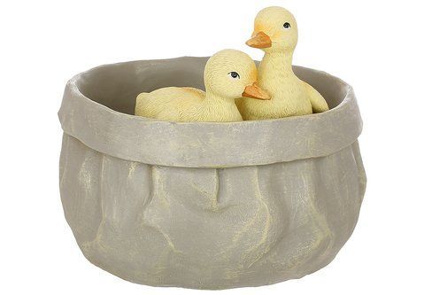 838-548 Decorative planter with ducks, 20.2*20.2*16.5cm