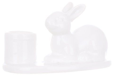 733-591 Ceramic candlestick Rabbit 10*6.5*6.5cm, color - white