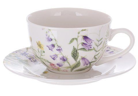 K027 Porcelain tea set - 250ml cup with saucer D15.5 Floral