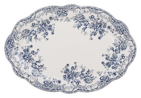 K124 Oval porcelain plate D30.5*20.5cm English rose