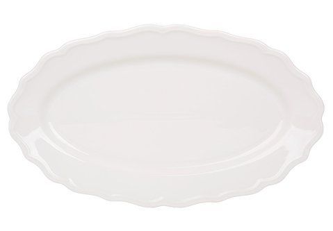 K187 Oval porcelain plate 36*21*3.5cm Pure White