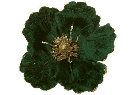 H39-394 Velvet flower Camellia 21cm, color - dark green