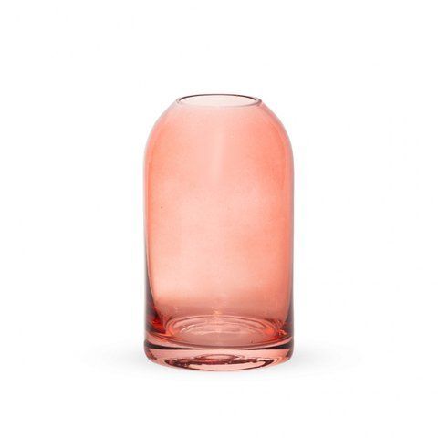 111025 Peach glass vase, 12*7 cm