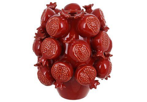 174-007  Ваза керамічна Pomegranate, D22*26см, колір - бордовий 174-007 фото