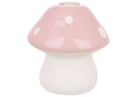 727-725 Porcelain candlestick Mushroom (candle d=2.2cm), 8*8*9cm, color - pink