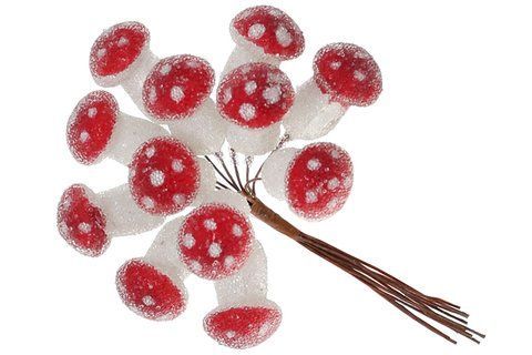 839-409 Decorative bouquet Mushrooms 12 pcs, 11 cm