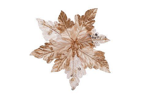 839-793 Decorative flower Poinsettia 25cm, color - light gold
