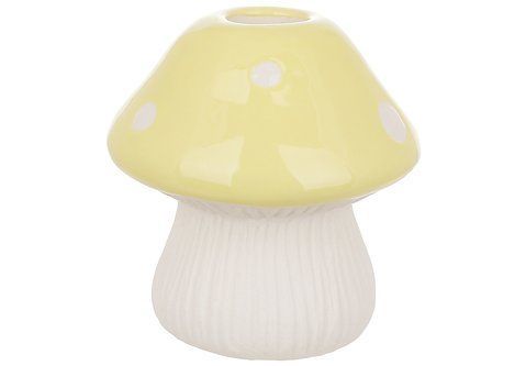 727-728 Porcelain candlestick Mushroom (candle d=2.2cm), 8*8*9cm, color - yellow