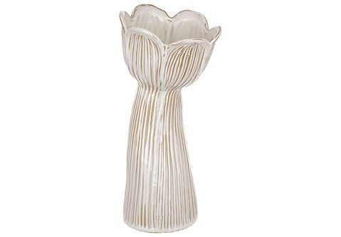 148-013 Ceramic vase 14*13*32cm Tulip beige