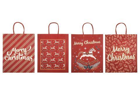 PK4-238 Kraft gift bag with Christmas print 26*33*12cm Merry Christmas, 4 designs