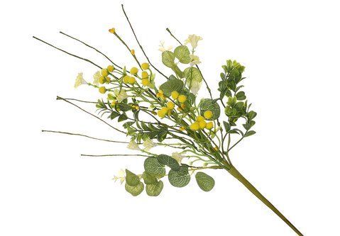 H39-099 Decorative bouquet "Spring flowers" 50cm, color - yellow with green