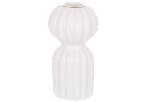 747-017 Ceramic candlestick, shaped (candle 22mm), D6.5*12cm, color - white